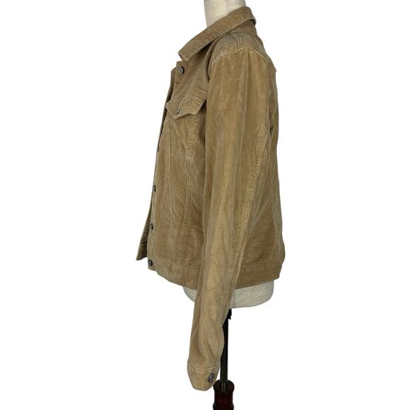 Vintage Gap Corduroy Jacket Women Large Tan Trucker Western Y2K Grunge - Picture 2 of 12